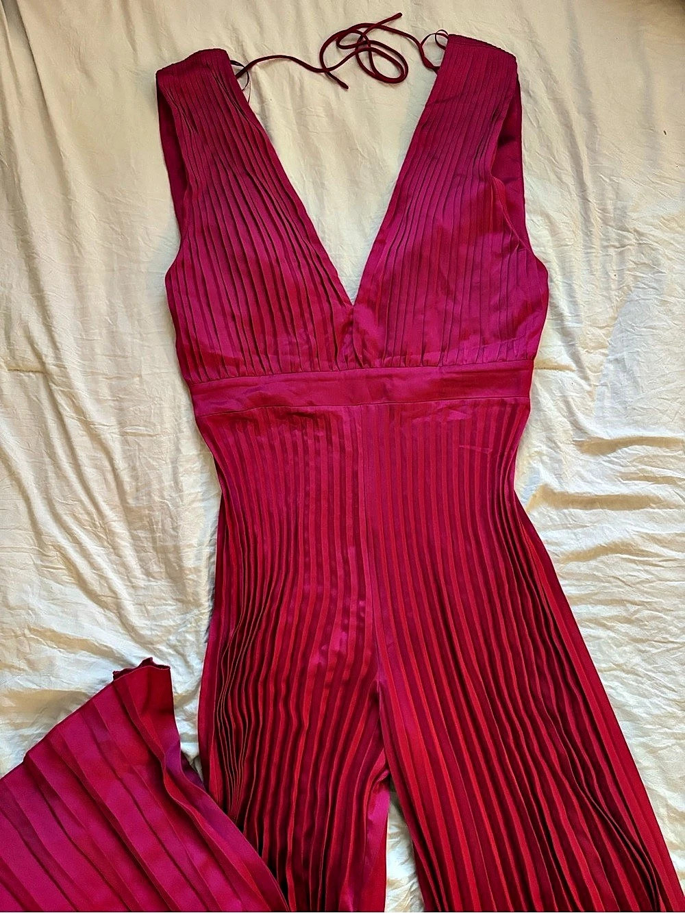 Abercrombie Giselle satin pleated Jumpsuit
